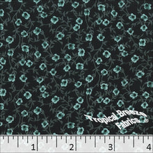 Koshibo Tiny Floral Print Polyester Fabric 048420 aqua