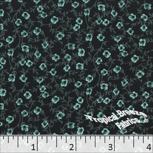 Koshibo Tiny Floral Print Polyester Fabric 048420 aqua