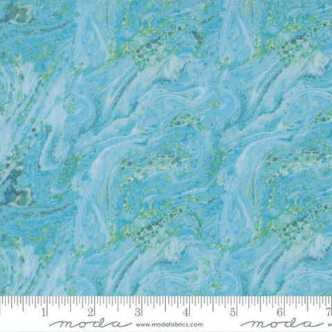 aqua, Saltwater Collection Seaside Surf Cotton Fabric 39580