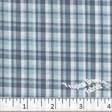 Seersucker Plaid Fabric 48830 aqua