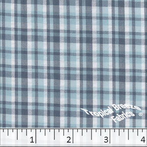 Seersucker Plaid Fabric 48830 aqua