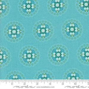 Aqua, Sunday Brunch Collection Crepe Geometrics Cotton Fabric 30752