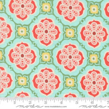 Tango Collection Damask Tiles Cotton Fabric 27333 aqua