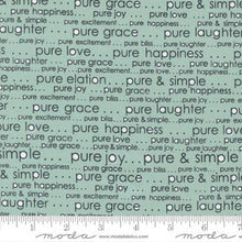 Vintage Collection Text and Words Cotton Fabric 55651 aqua