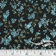 Yoryu Floral Print Polyester Fabric 048426 aqua