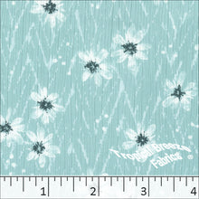 aqua, Yoryu Floral Print Polyester Fabric 048519