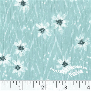 aqua, Yoryu Floral Print Polyester Fabric 048519
