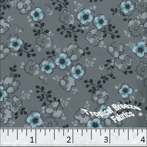 aqua, Silk Mist Print Polyester Fabric 042515