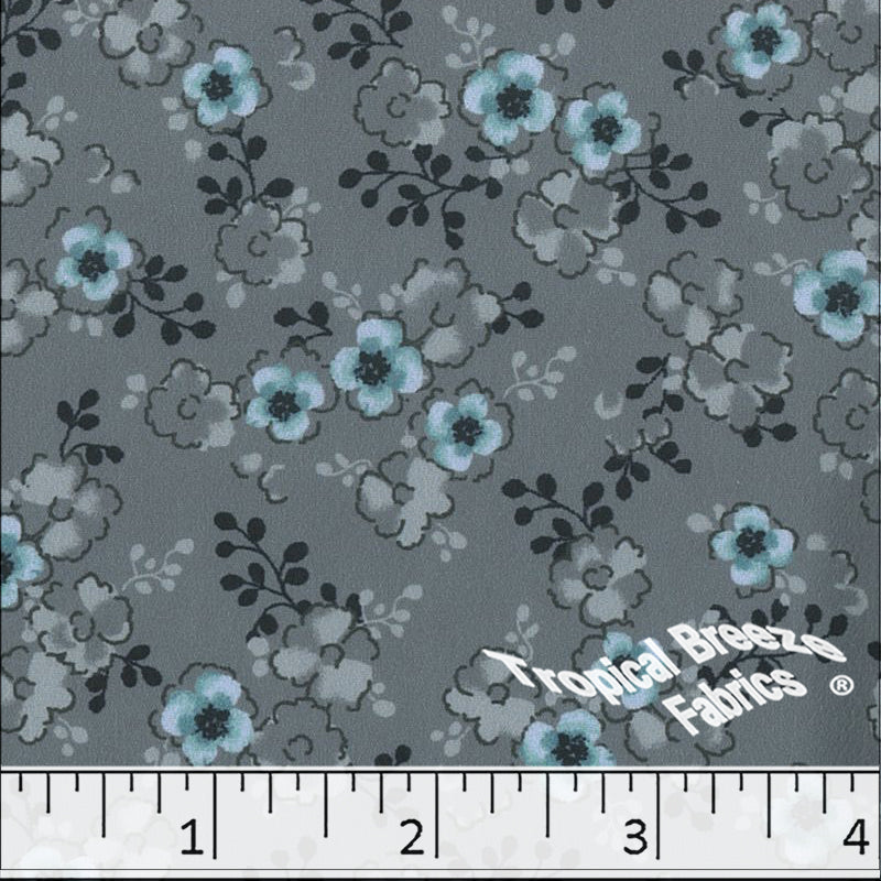 aqua, Silk Mist Print Polyester Fabric 042515