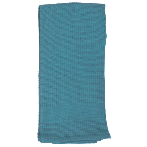Aqua waffle towel
