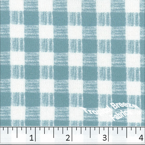 Aqua, Plaid Sweater Knit Print Fabric 32948