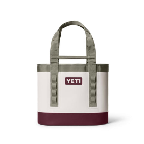 Yeti Camino 35 Carryall tote bag in aspen-pampa green-wild vine red