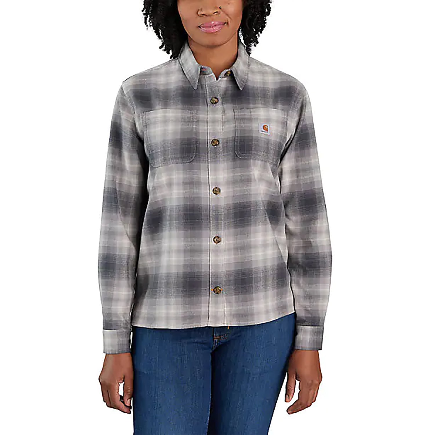 Carhartt Women's Flannel Long-Sleeve Plaid Shirt 105574 – Good's