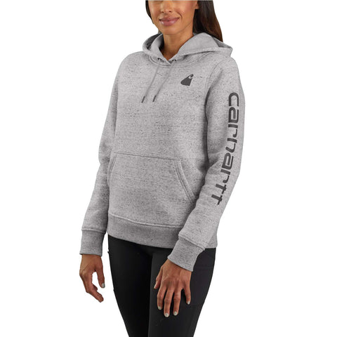Women's Clarksburg Graphic Logo Hoodie 102791 in asphalt heather gray
