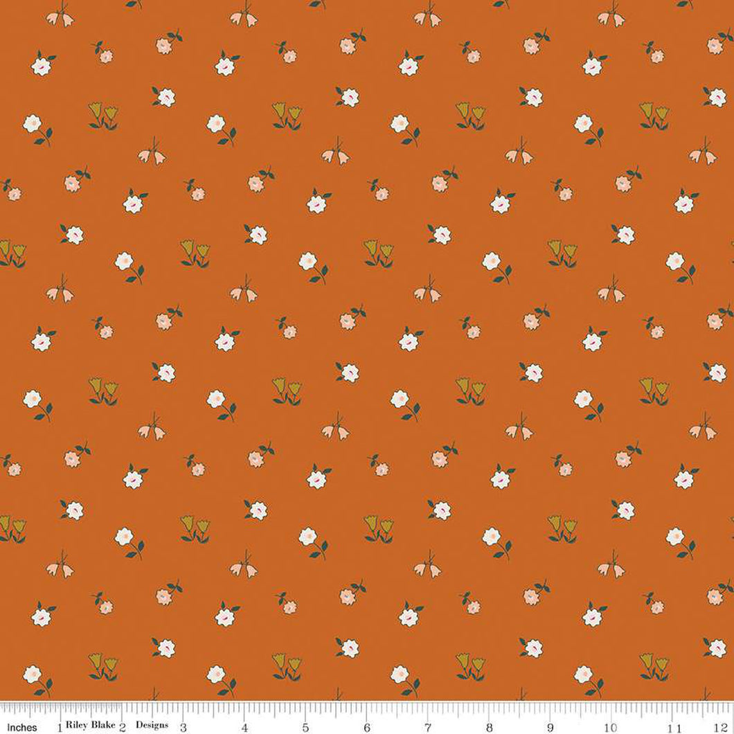 Forgotten Memories Collection Scattered Flowers Cotton Fabric autumn