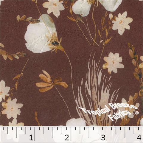 autumn brown, Jacquard Knit Floral Print Fabric 572520