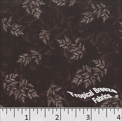 autumn brown, Silk Mist Leaf Print Polyester Fabric 042521