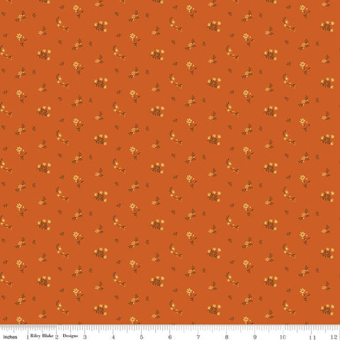 autumn red, Bountiful Collection Flower Toss Cotton Fabric C17866