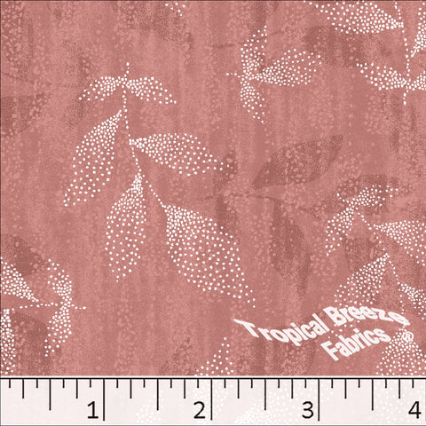 autumn red, Standard Weave Dotty Leaves Poly Cotton Dress Fabric 6231