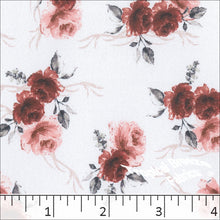 autumn red, Dream Crepe Floral Print Fabric 042517