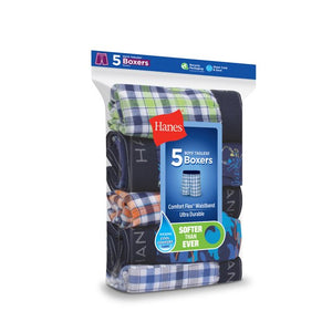 5-Pack Boys' Tagless Woven Boxers B841A5