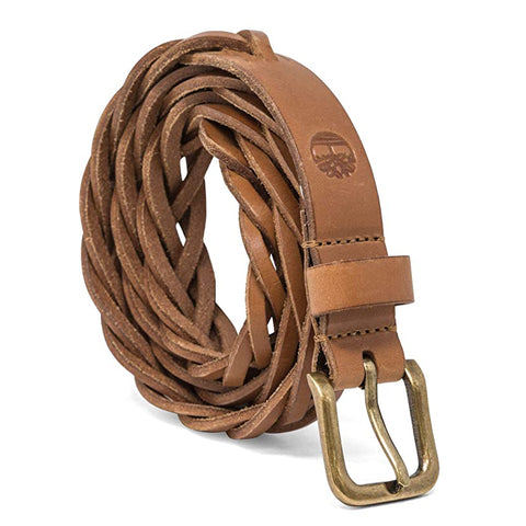 Tan Women's 25mm Braided Leather Belt B85005-02