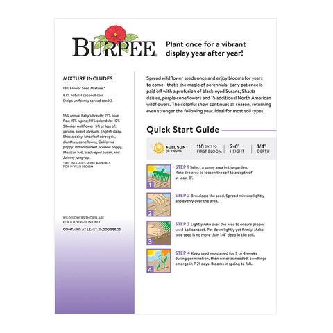 back, Perennial Wildflower Mix 13220