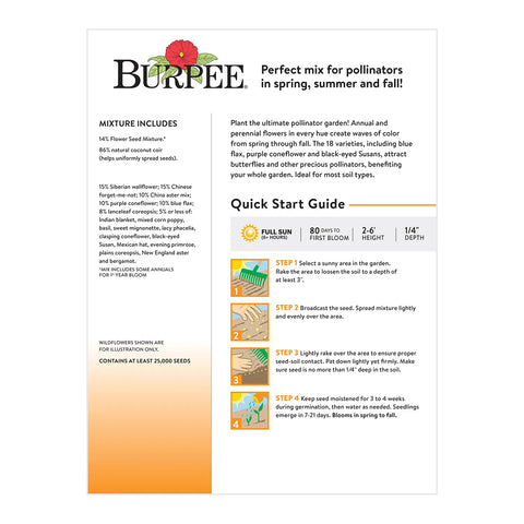 back, Pollinator Mix Wildflower Seeds 1368