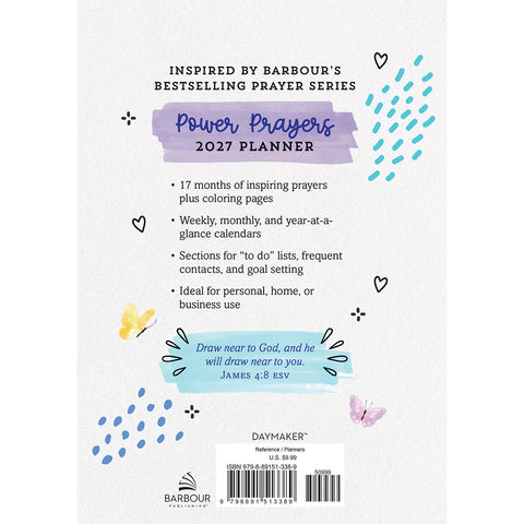 back, 2027 Power Prayers Creative Coloring Planner 9798891513389