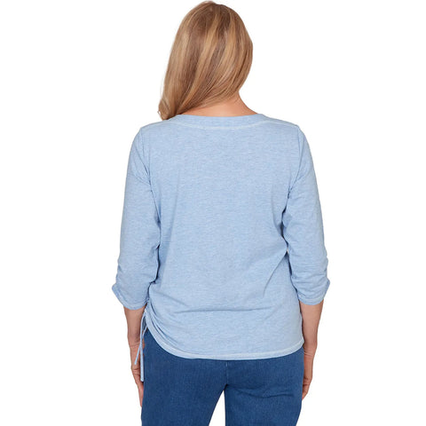 Women's Floral Diamond Embroidered Knit Top 29153