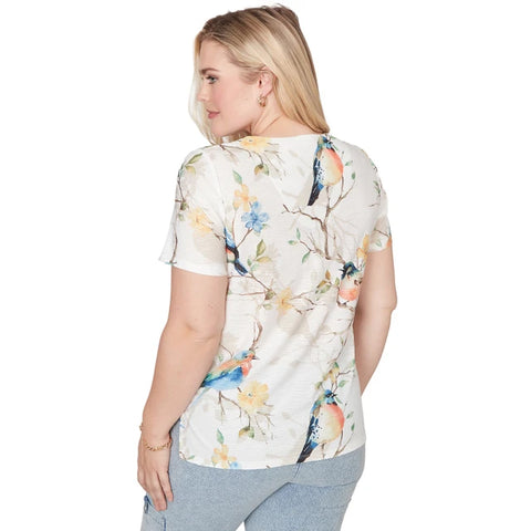 Women's Short-Sleeve Chickadees Knit Top 39152