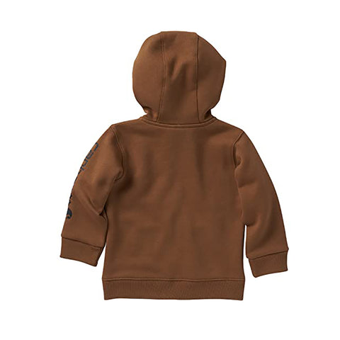 Toddler Boy's Long-Sleeve Full Zip Hooded Sweatshirt CP8565 brown back