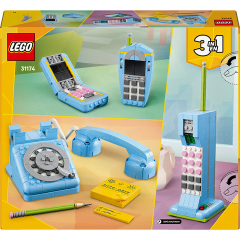 back, LEGO Creator 3 in 1 Retro Telephone Kids Toy 31174