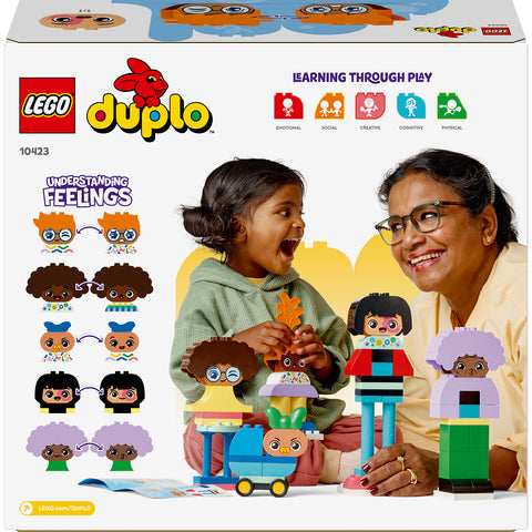 back of box, LEGO Duplo Town Buildable People with Big Emotions 10423