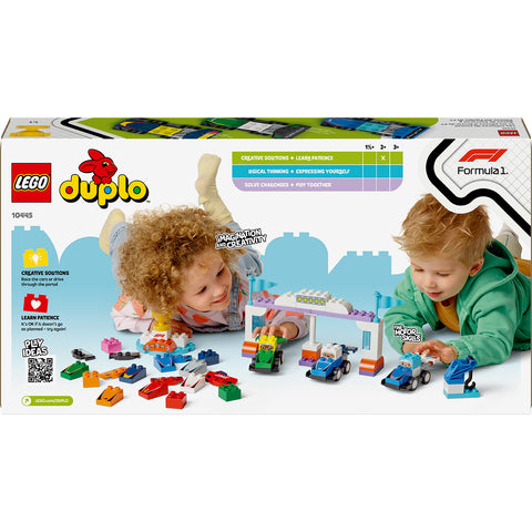 back, LEGO Duplo Town F1 Team Race Cars & Drivers Building Toy 10445