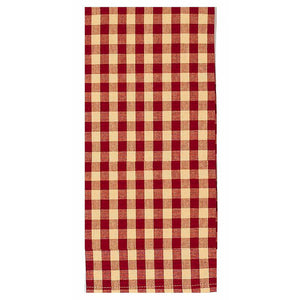 Barn Red check tea towel