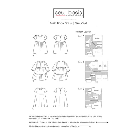Instructions for dress pattern