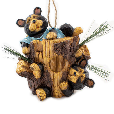 Bear on a Log birdhouse