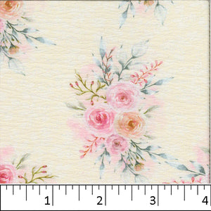 Beige, Floral Fashion Print Fabric CA-191