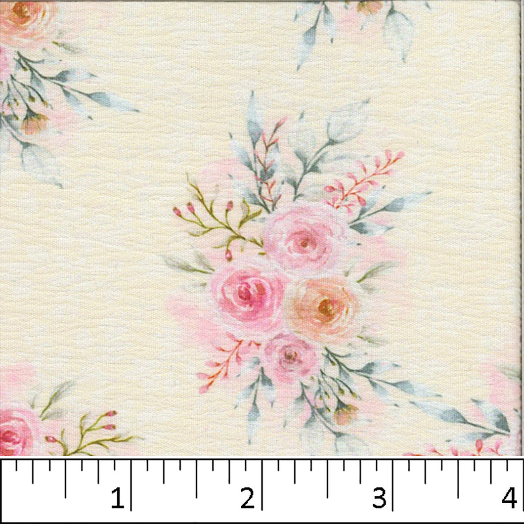 Beige, Floral Fashion Print Fabric CA-191