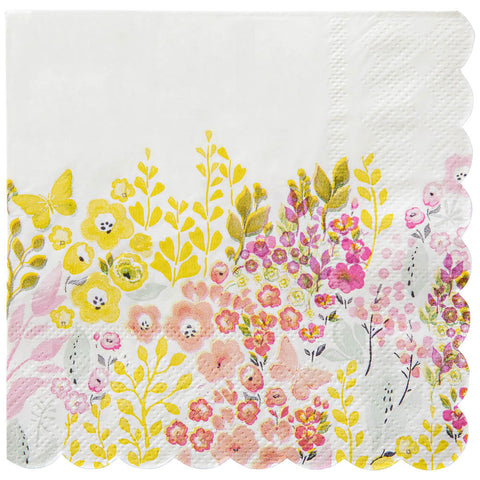 BEVERAGE NAPKINS WATERCOLOR GARDEN