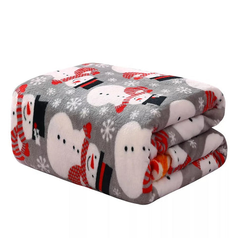 Big Snowman Throw Blanket folded