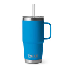 Big Wave Blue YETI 25 oz travel mug with handle