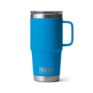 Yeti Rambler 20 oz Travel Mug with Handle in Big Wave Blue