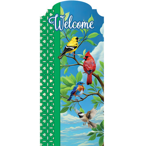 Custom Decor YarDecor panel showing bird branch