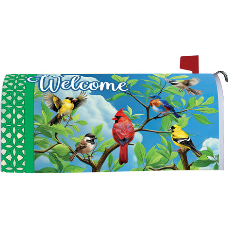 Large mailbox cover showing Bird Branch