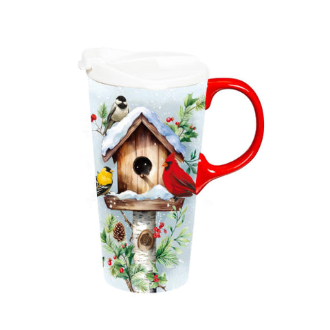 Ceramic Birdhouse and Birds Perfect Cup with Gift Box 3CTC10219