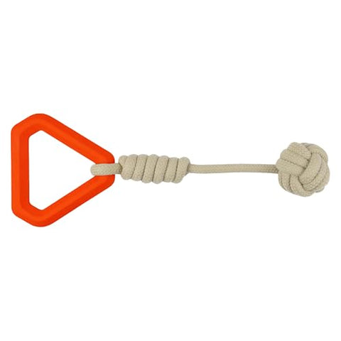 Blaze orange rubber handle monkey fist dog pull