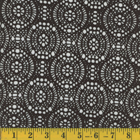 black, Eyelet Jacquard Fabric 1302
