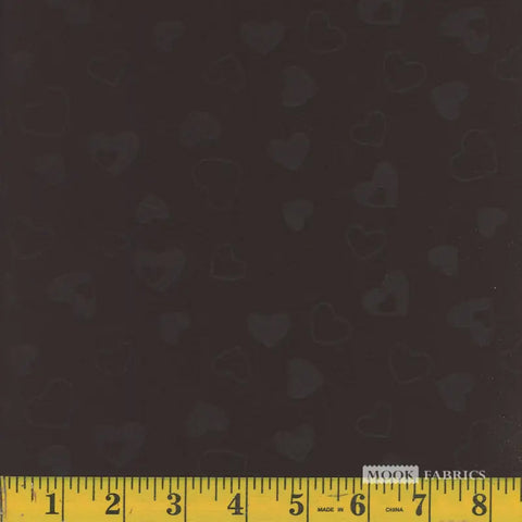 black, Puff Polyester Solid Hearts Fabric 1377